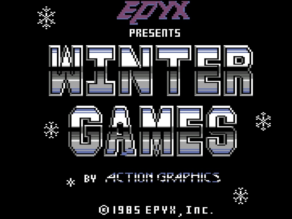Title Screen of Winter Games for Commodore 64